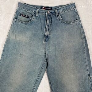 Y2K Bugle Boy Mens 34x32 Light Wash Denim Jeans Carpenter Style Loose Fit